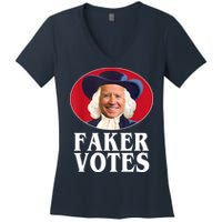 Faker Votes Funny Joe Biden Election Women's V-Neck T-Shirt