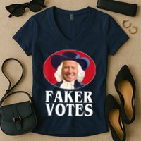 Faker Votes Funny Joe Biden Election Women's V-Neck T-Shirt