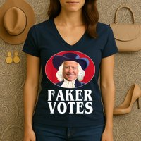 Faker Votes Funny Joe Biden Election Women's V-Neck T-Shirt