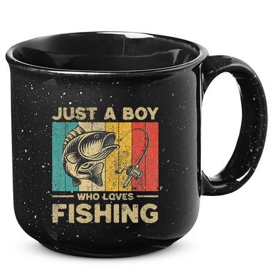 Funny Vintage Fishing Jokes Fisherman Bass Fish 15oz Campfire Ceramic Mug