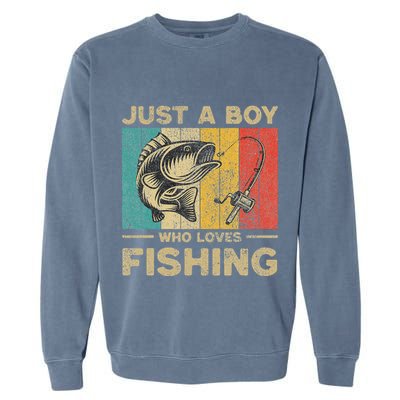 Funny Vintage Fishing Jokes Fisherman Bass Fish Garment-Dyed Sweatshirt