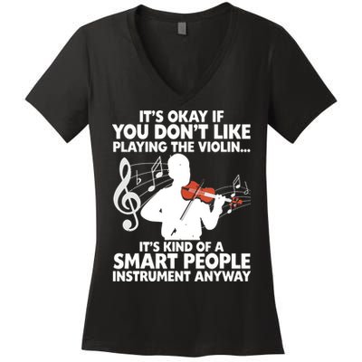 Funny Violin For Men Women Music Instrument Player Musicians Women's V-Neck T-Shirt