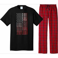 Funny Vintage Fishing American Flag Fishing Rod Gift Pajama Set