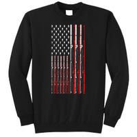 Funny Vintage Fishing American Flag Fishing Rod Gift Tall Sweatshirt