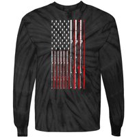 Funny Vintage Fishing American Flag Fishing Rod Gift Tie-Dye Long Sleeve Shirt