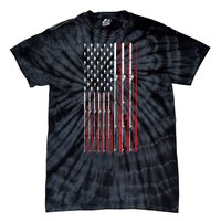 Funny Vintage Fishing American Flag Fishing Rod Gift Tie-Dye T-Shirt