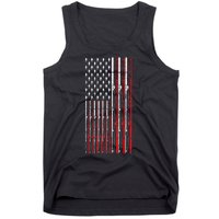 Funny Vintage Fishing American Flag Fishing Rod Gift Tank Top