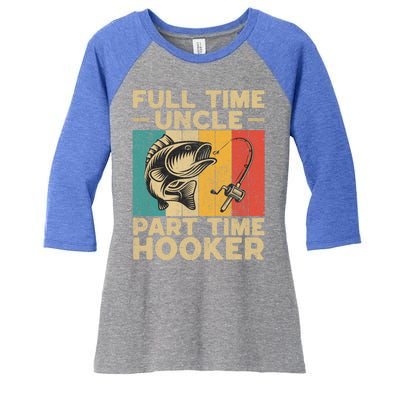 Funny Vintage Fishing Uncle Jokes Fisher Cute Gift Women's Tri-Blend 3/4-Sleeve Raglan Shirt