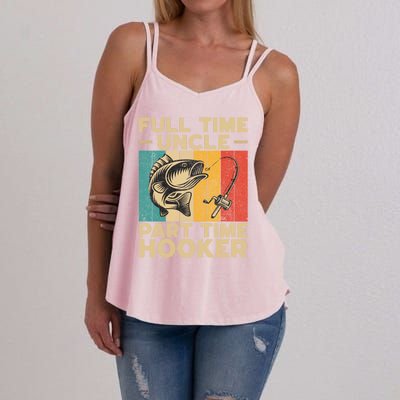 Funny Vintage Fishing Uncle Jokes Fisher Cute Gift Women's Strappy Tank