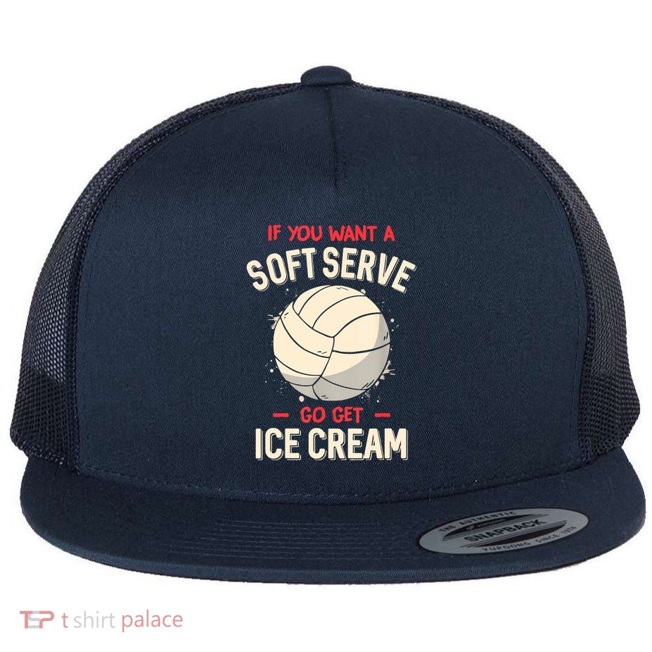 Funny Volleyball Flat Bill Trucker Hat
