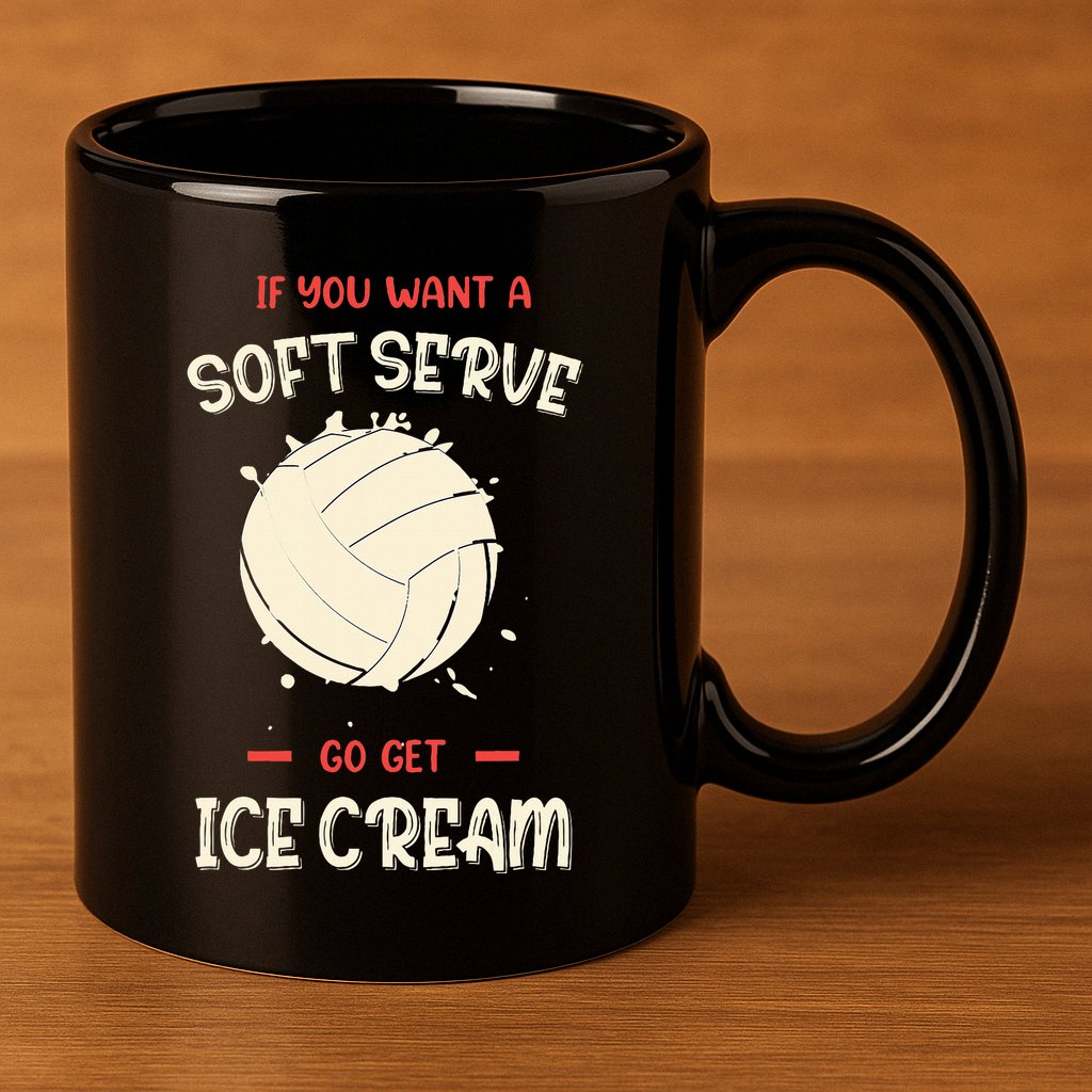 Funny Volleyball  11oz C Handle Ceramic Mug