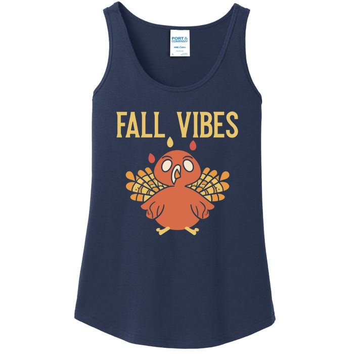 Fall Vibes Funny Thanksgiving Ladies Essential Tank