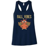 Fall Vibes Funny Thanksgiving Women's Racerback Tank