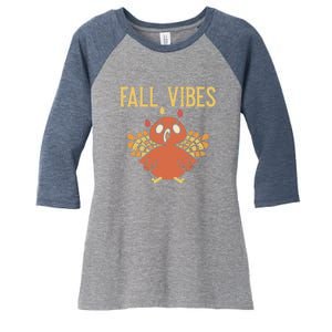 Fall Vibes Funny Thanksgiving Women's Tri-Blend 3/4-Sleeve Raglan Shirt