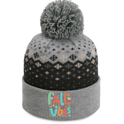 Fall Vibes Funny The Baniff Cuffed Pom Beanie