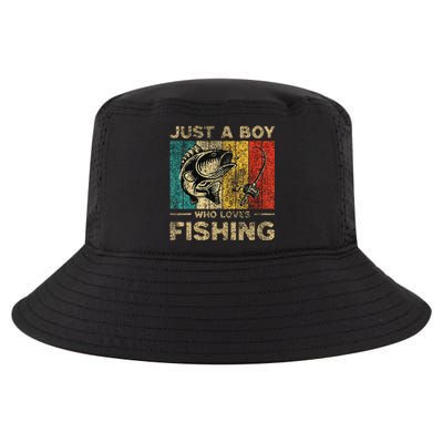 Funny Vintage Fishing Jokes Boy Fisherman Bass Fish Cool Comfort Performance Bucket Hat