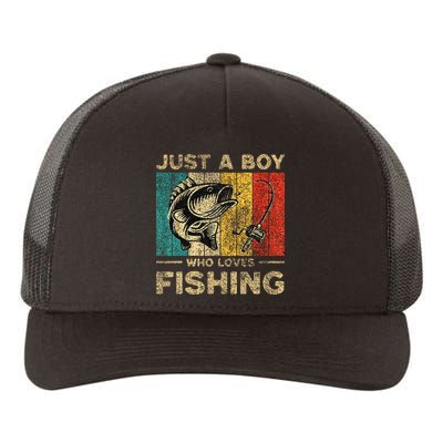 Funny Vintage Fishing Jokes Boy Fisherman Bass Fish Yupoong Adult 5-Panel Trucker Hat