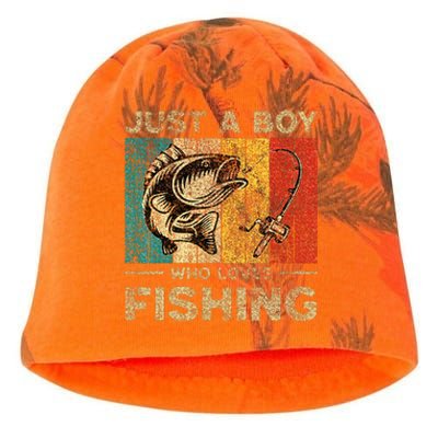 Funny Vintage Fishing Jokes Boy Fisherman Bass Fish Kati - Camo Knit Beanie