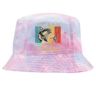 Funny Vintage Fishing Jokes Boy Fisherman Bass Fish Tie-Dyed Bucket Hat