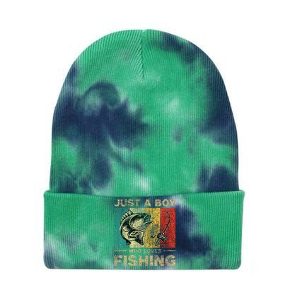 Funny Vintage Fishing Jokes Boy Fisherman Bass Fish Tie Dye 12in Knit Beanie