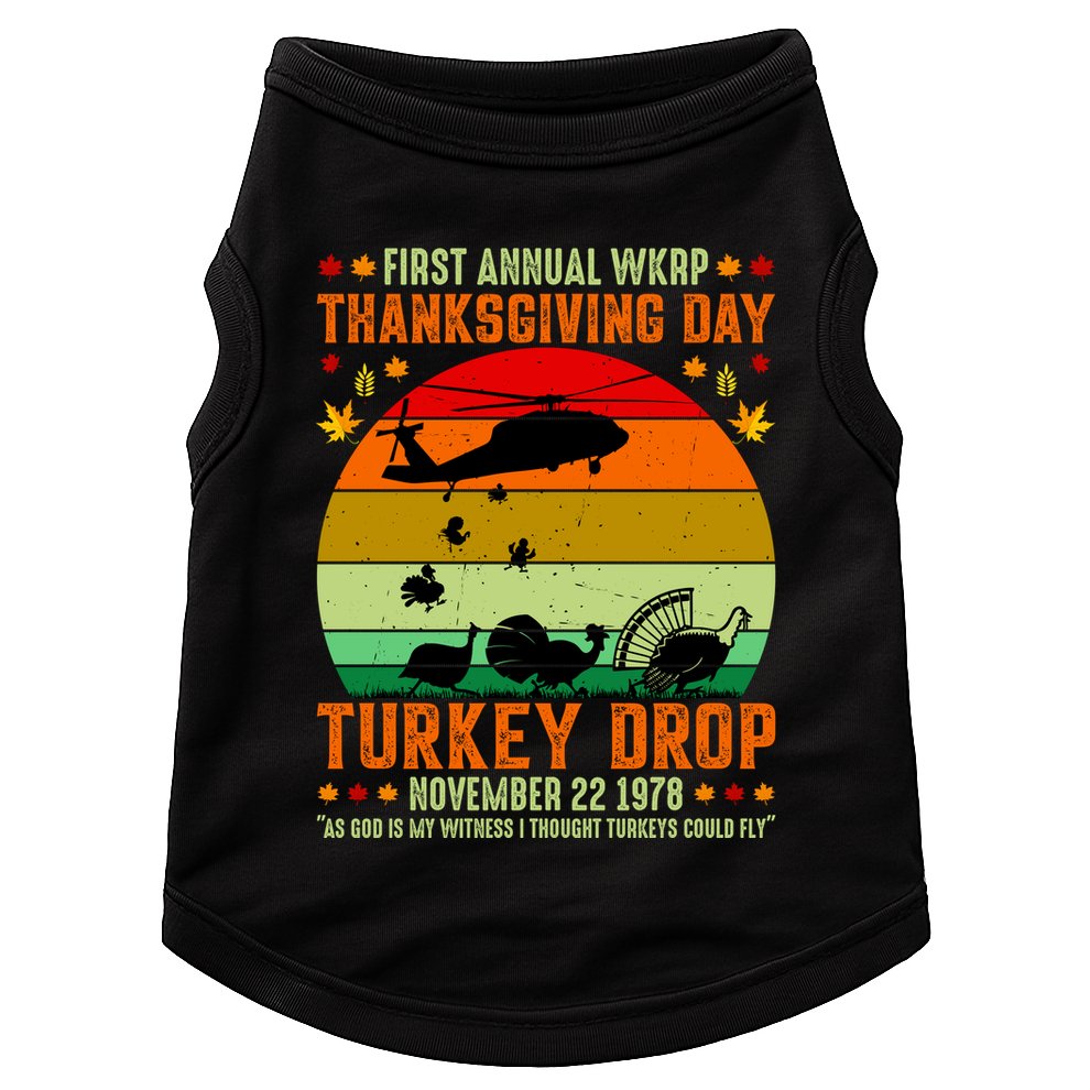 Funny Vintage First Annual WKAP Turkey Drop Doggie Tank