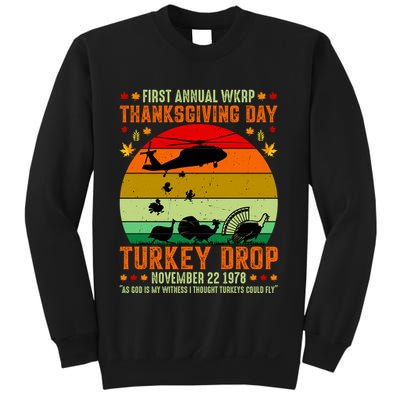 Funny Vintage First Annual WKAP Turkey Drop Sweatshirt