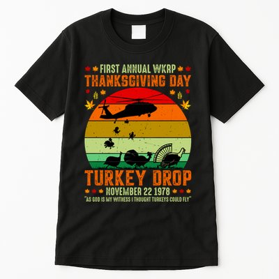 Funny Vintage First Annual WKAP Turkey Drop Tall T-Shirt