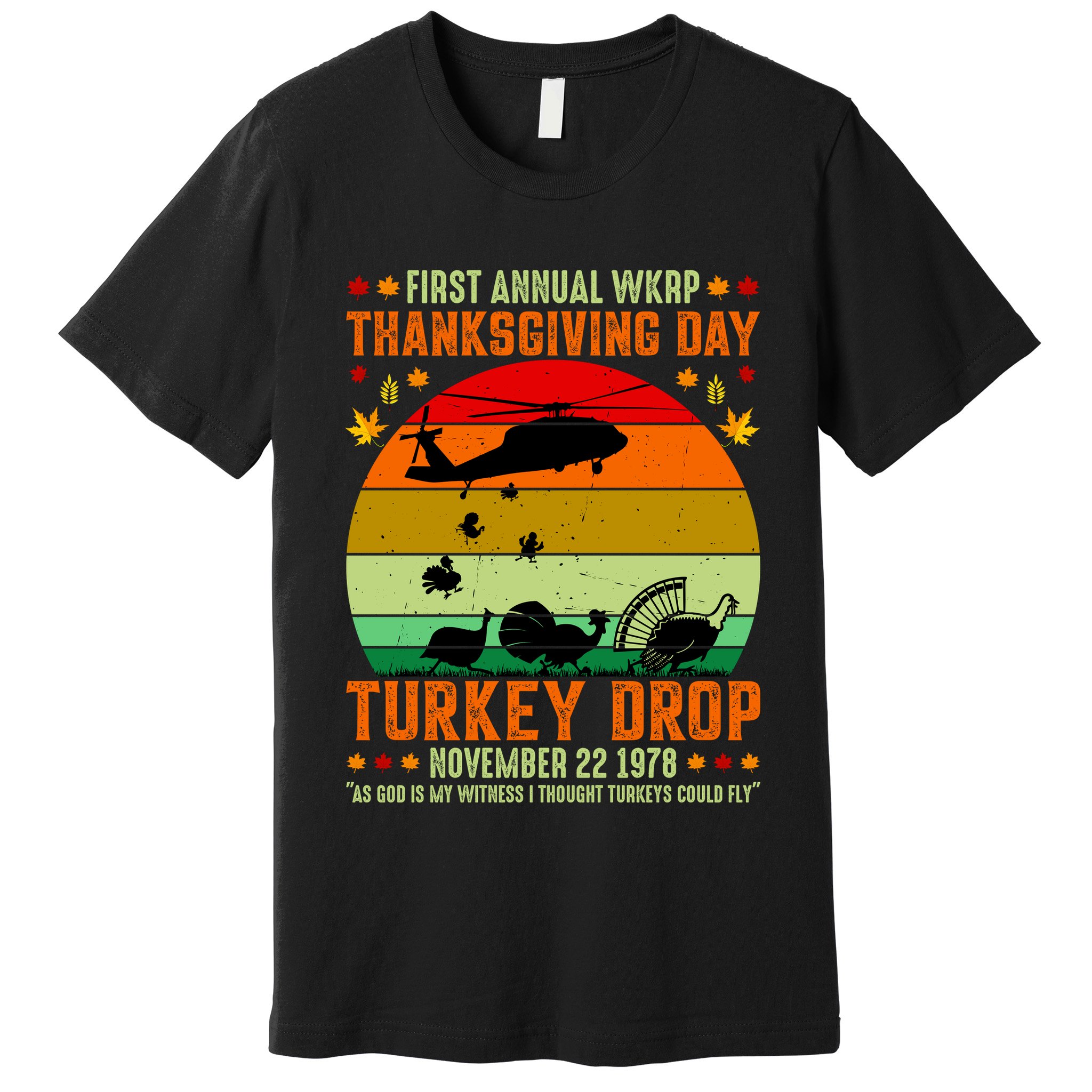 Funny Vintage First Annual WKAP Turkey Drop Premium T-Shirt