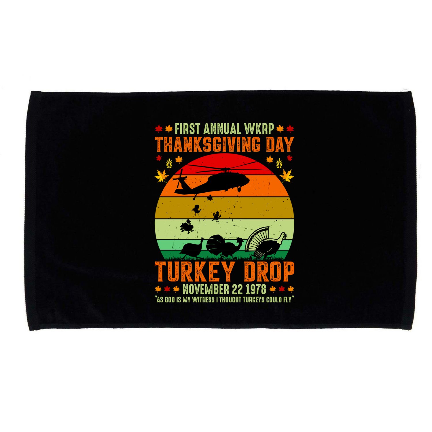 Funny Vintage First Annual WKAP Turkey Drop Microfiber Hand Towel