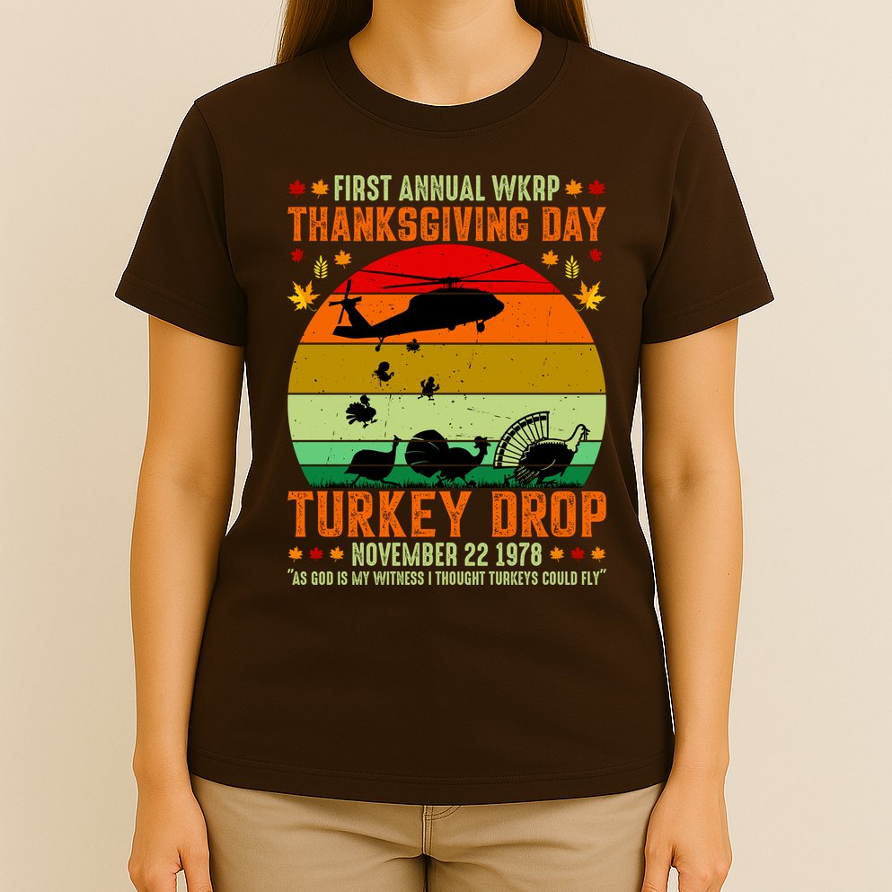 Funny Vintage First Annual WKAP Turkey Drop T-Shirt