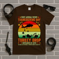 Funny Vintage First Annual WKAP Turkey Drop T-Shirt