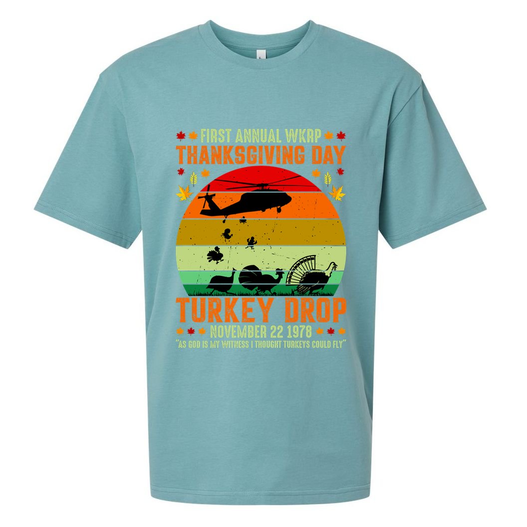 Funny Vintage First Annual WKAP Turkey Drop Sueded Cloud Jersey T-Shirt