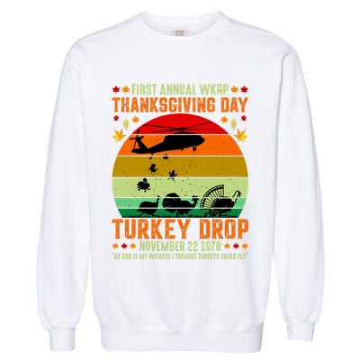 Funny Vintage First Annual WKAP Turkey Drop Garment-Dyed Sweatshirt