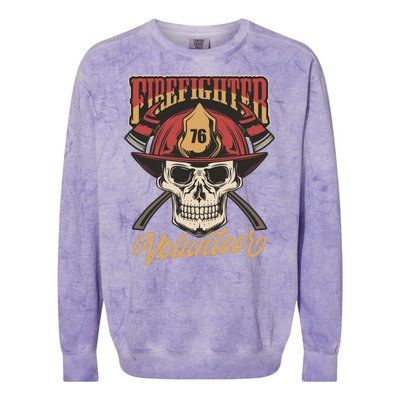 Firefighter Volunteer Colorblast Crewneck Sweatshirt