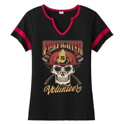 Firefighter Volunteer Ladies Halftime Notch Neck Tee