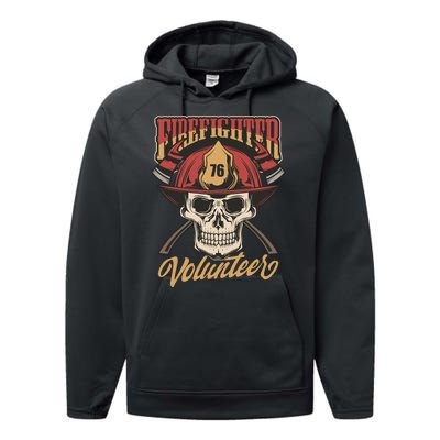 Firefighter Volunteer Performance Fleece Hoodie