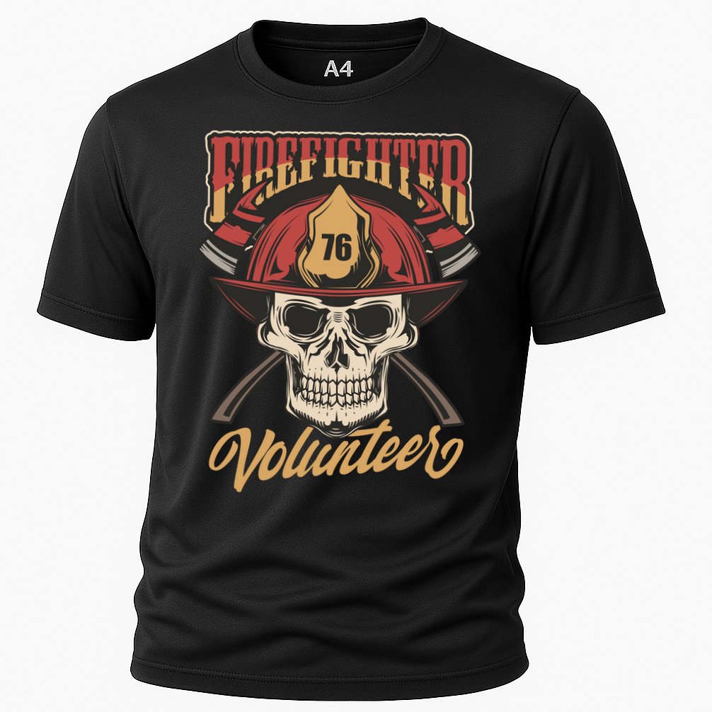 Firefighter Volunteer Cooling Performance Crew T-Shirt