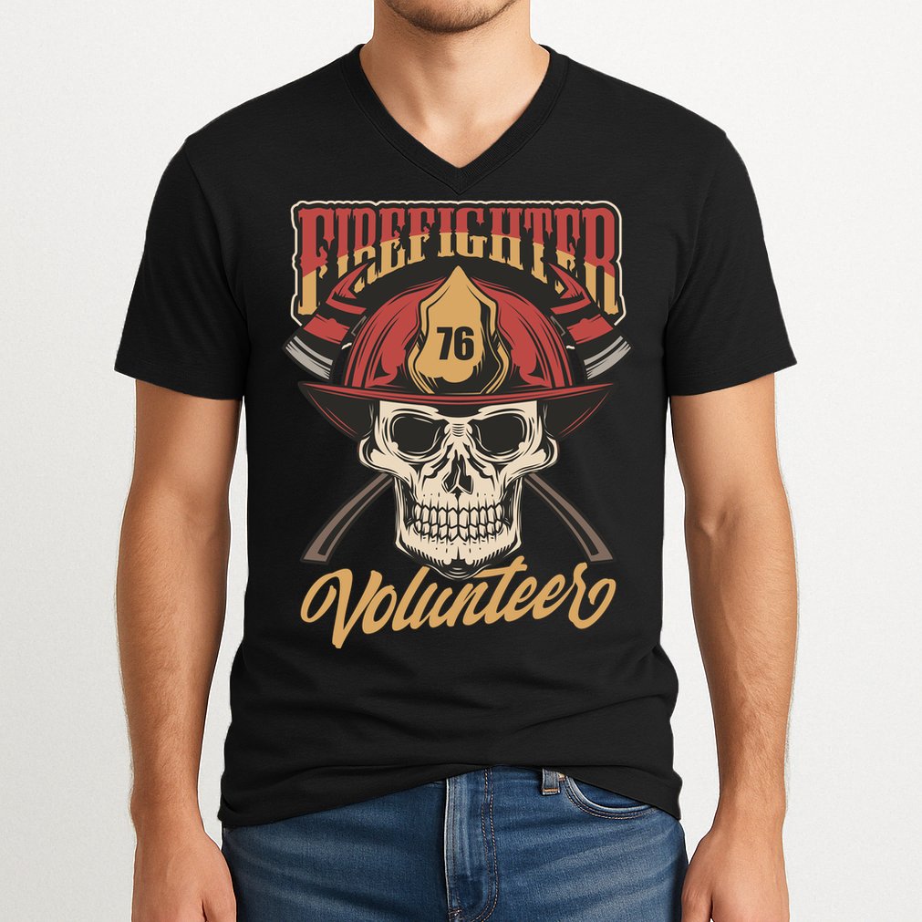 Firefighter Volunteer V-Neck T-Shirt