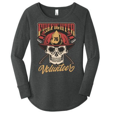 Firefighter Volunteer Women's Perfect Tri Tunic Long Sleeve Shirt