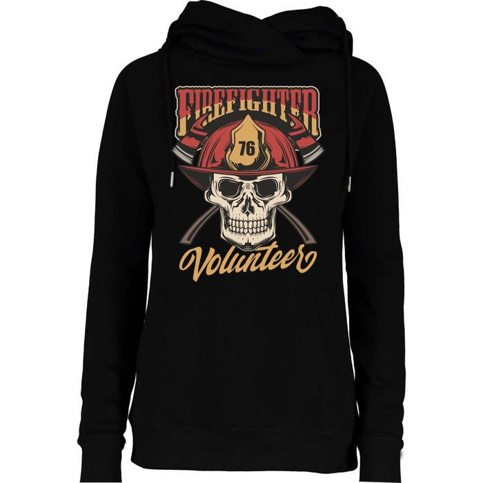 Firefighter Volunteer Womens Funnel Neck Pullover Hood