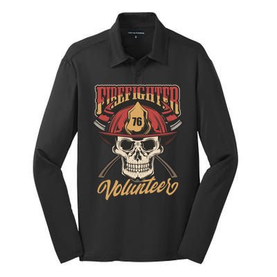 Firefighter Volunteer Silk Touch Performance Long Sleeve Polo