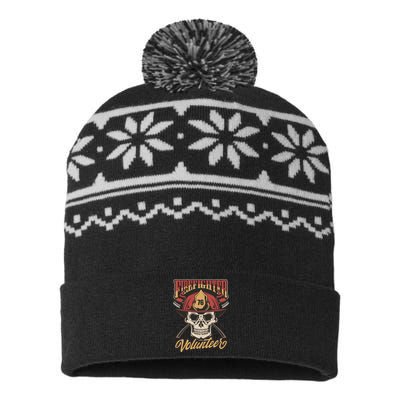 Firefighter Volunteer USA-Made Snowflake Beanie