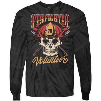 Firefighter Volunteer Tie-Dye Long Sleeve Shirt