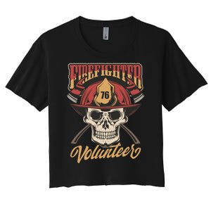 Firefighter Volunteer Women's Crop Top Tee