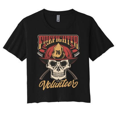 Firefighter Volunteer Women's Crop Top Tee