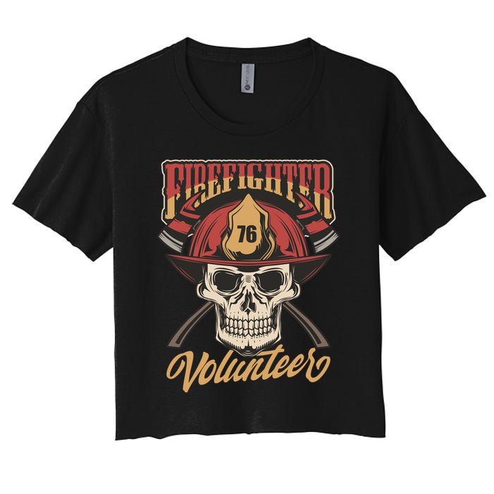 Firefighter Volunteer Women's Crop Top Tee