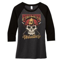 Firefighter Volunteer Women's Tri-Blend 3/4-Sleeve Raglan Shirt