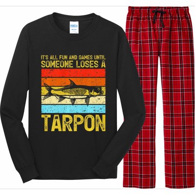 Fishing Vintage Fun And Games Until Someone Loses A Tarpon Long Sleeve Pajama Set