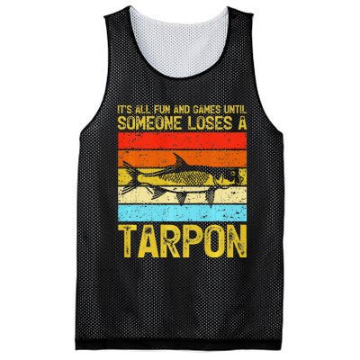 Fishing Vintage Fun And Games Until Someone Loses A Tarpon Mesh Reversible Basketball Jersey Tank