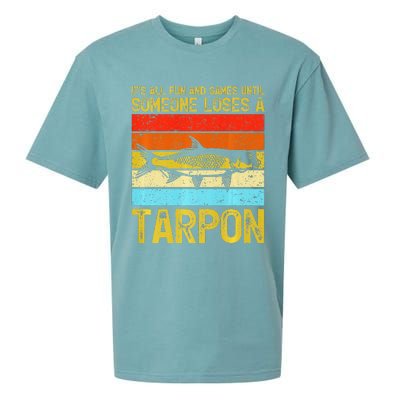 Fishing Vintage Fun And Games Until Someone Loses A Tarpon Sueded Cloud Jersey T-Shirt